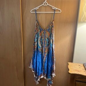 Boho Flying Tomato Blue and Orange Dress